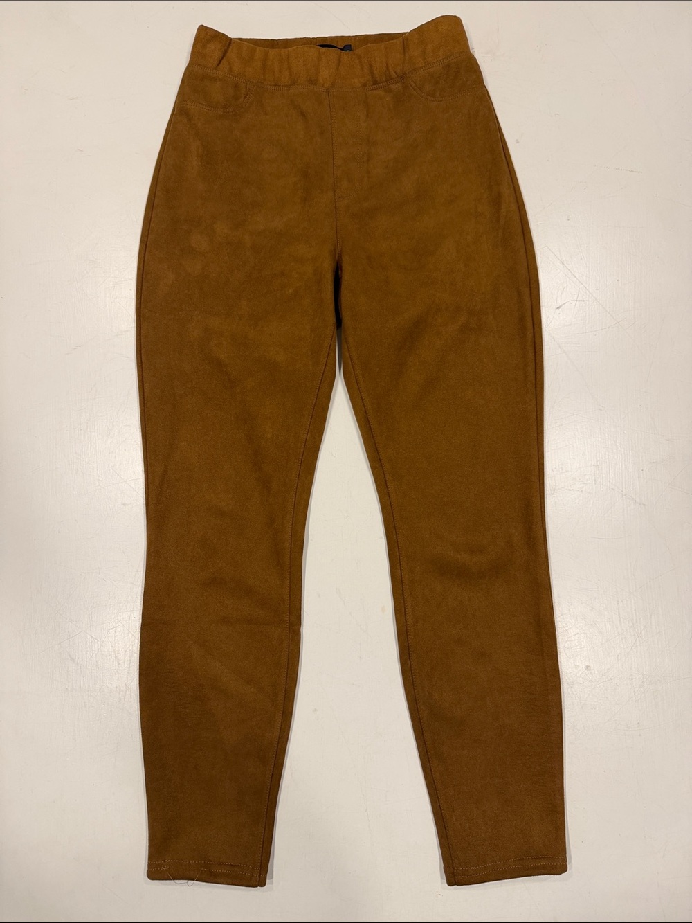 Sanctuary Women's Skinny Pull-On Suede feel Pants in Chestnut Brown